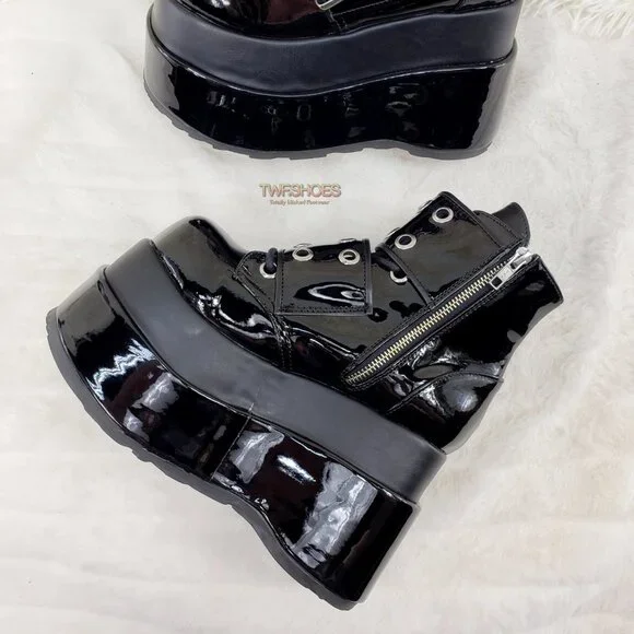 Bear 104 Platform Ankle Boots Goth Punk Rave Posh - Picture 11 of 16